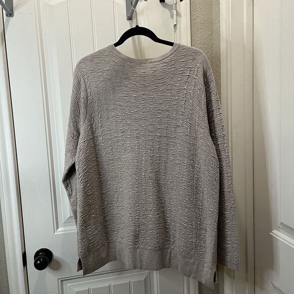 PureJill J. Jill Tan Textured Long Sleeve Pullover Top Sweater Tunic Pockets M - Picture 9 of 12